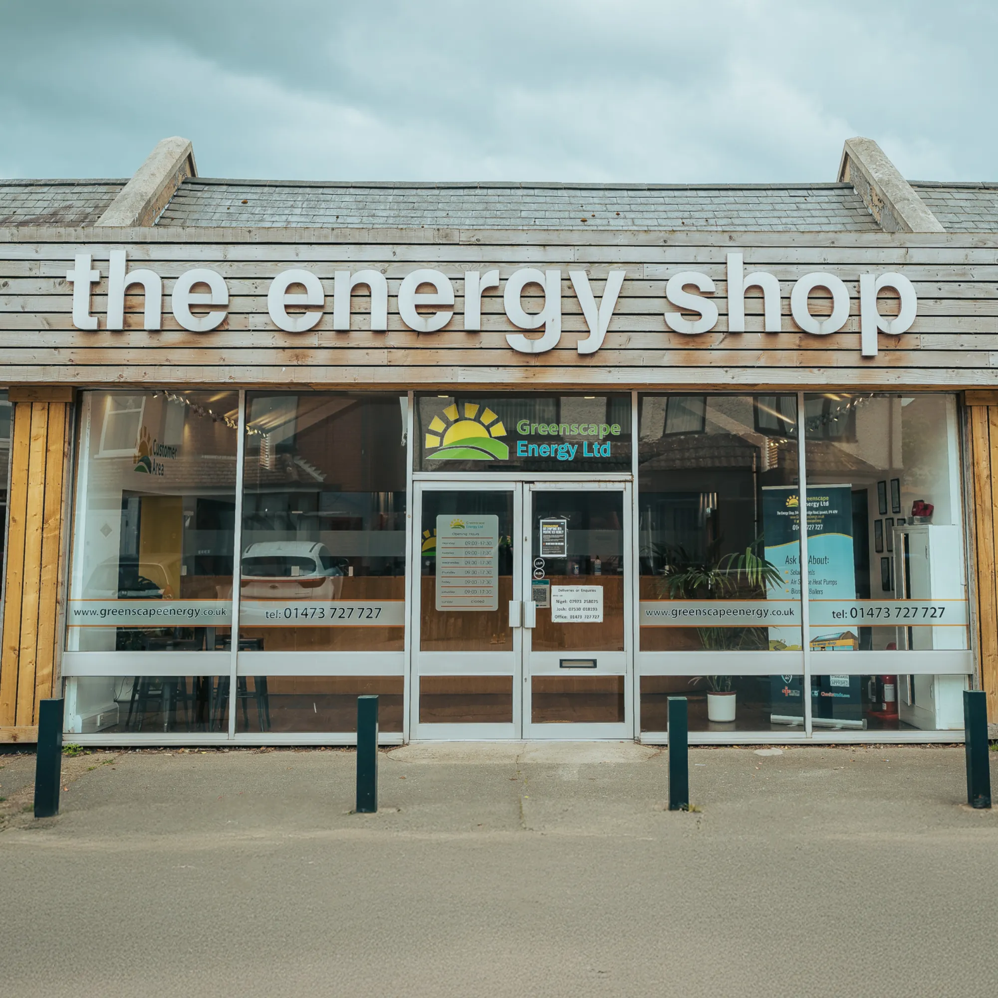 The Greenscape Energy team outside the warehouse