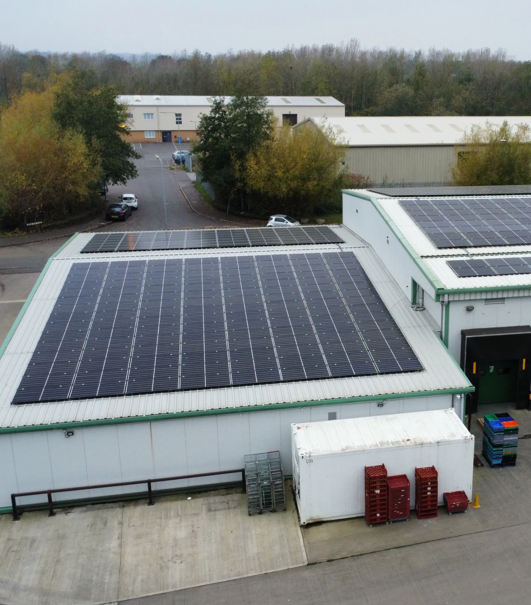 A transport museum building with solar panels across its roof